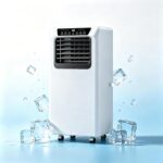 Climatiseur mobile de 18000 BTU capable de refroidir jusqu&rsquo;à 549 pieds carrés.
