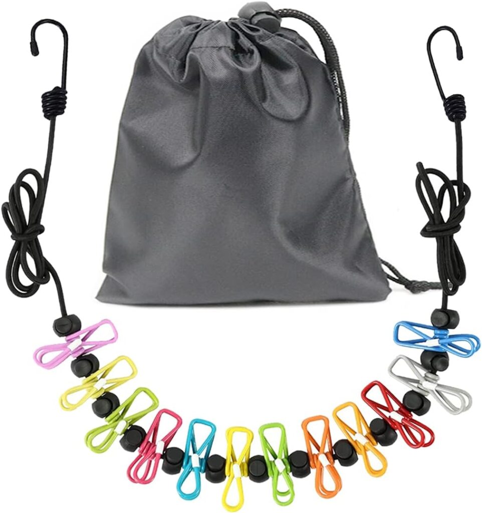 Portable Non-Slip Clothesline with 12 Clothespins Introduced for Camping and Travel Use