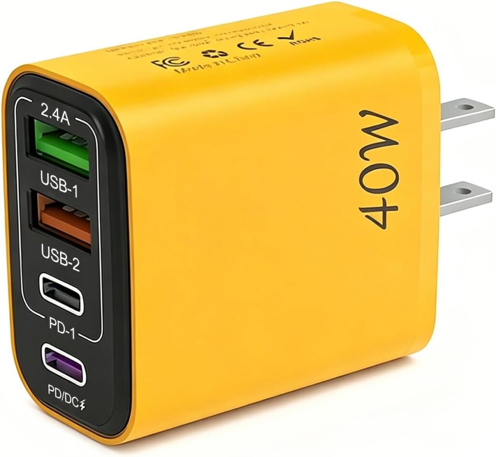 Adaptateur de prise US 40W avec 4 ports USB pour voyager au Canada et au Mexique
