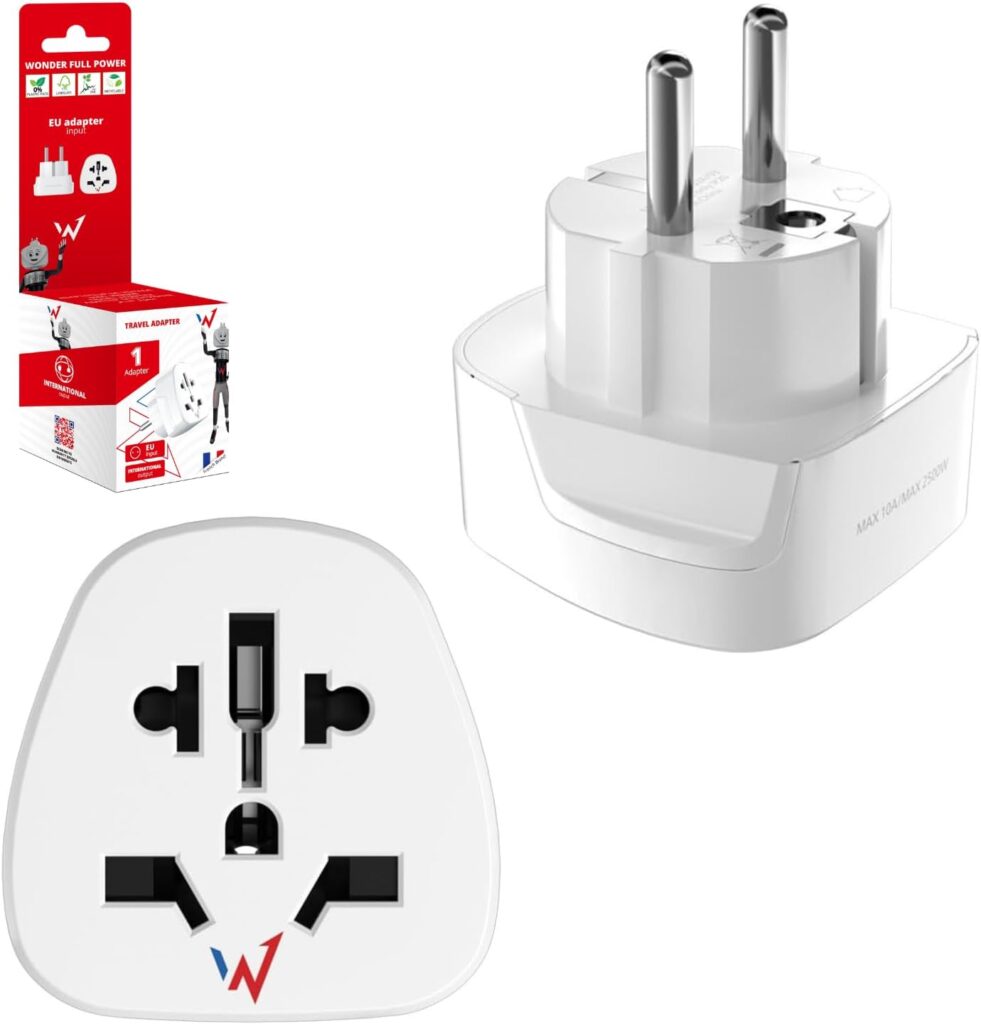 Adaptateur de voyage W Wonder Europe vers USA, Japon, Chine, Canada, Type E/F à A/B