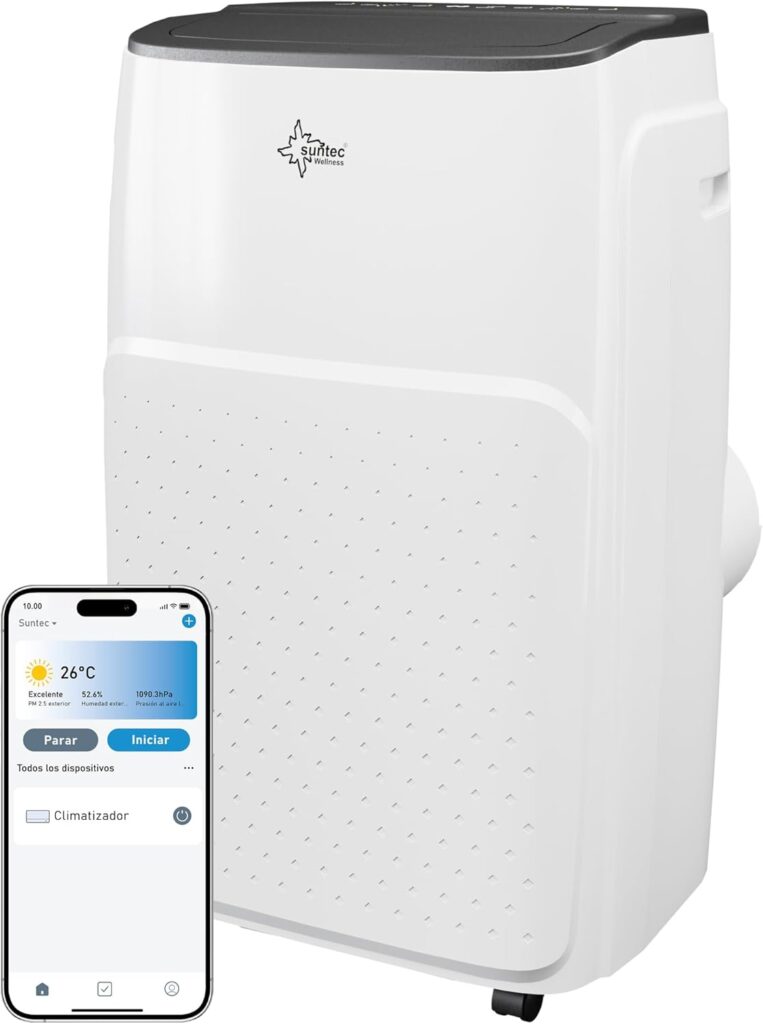 Suntec Coolfixx 12000 BTU : climatiseur mobile silencieux et connecté pour pièces jusqu’à 60 m²