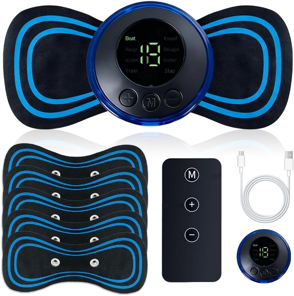 Massager cervical électrique avec 8 modes et 19 intensités pour le soulagement des douleurs.