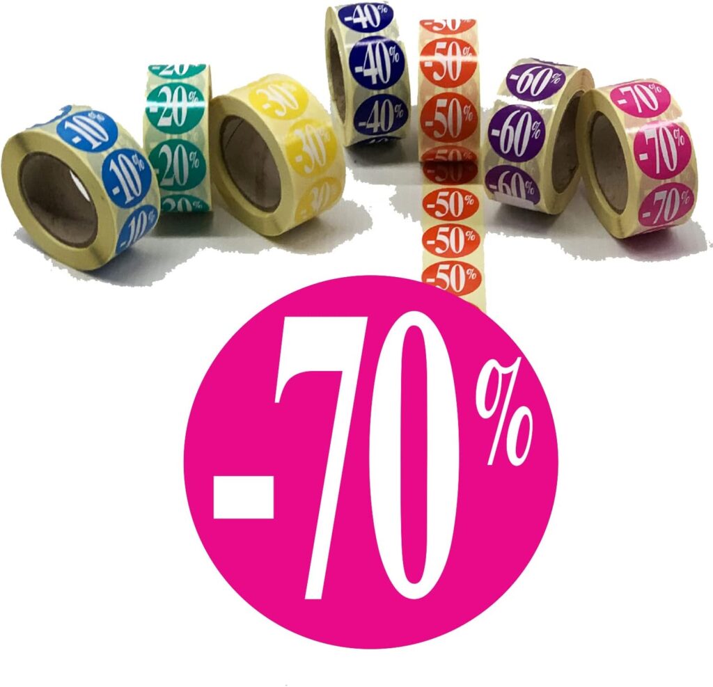 Vente de 50 000 étiquettes autocollantes fuchsia de 25 mm pour promotions commerciales