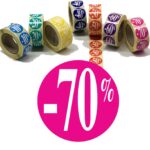 Vente de 50 000 étiquettes autocollantes fuchsia de 25 mm pour promotions commerciales