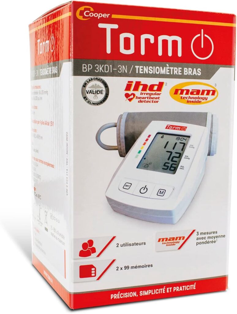 TORM présente un autotensiomètre à manchon ajustable avec technologie MAM pour la mesure de la pression sanguine.