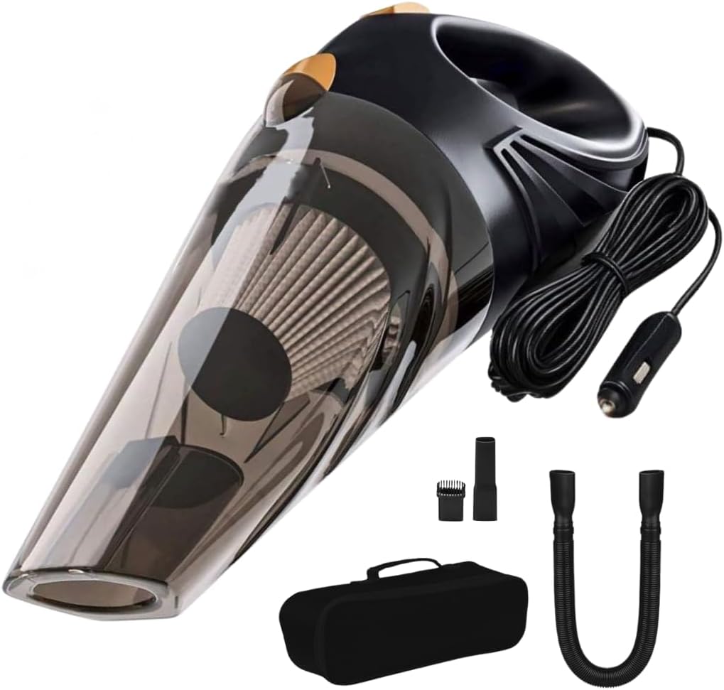 Aspirateur de voiture léger à câble de 6500 Pa sans batterie pour un nettoyage continu.