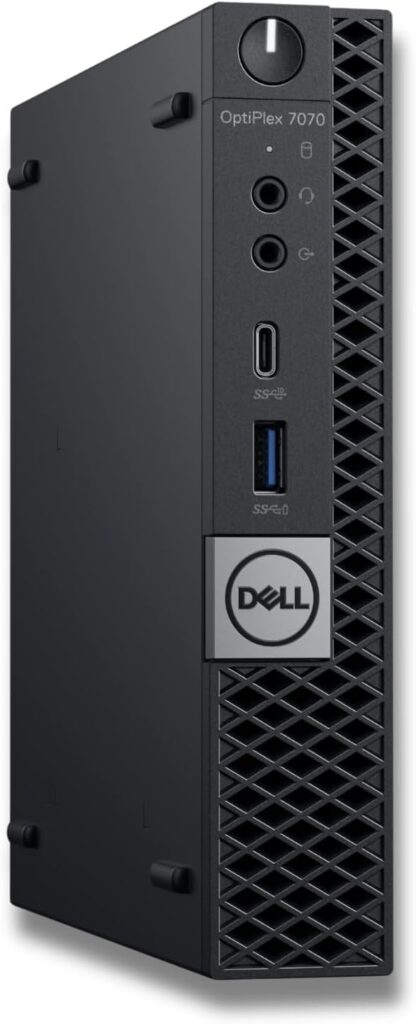 Dell OptiPlex 7070 Compact Mini PC avec Intel Core i9 et Windows 11 Pro, refurbished.