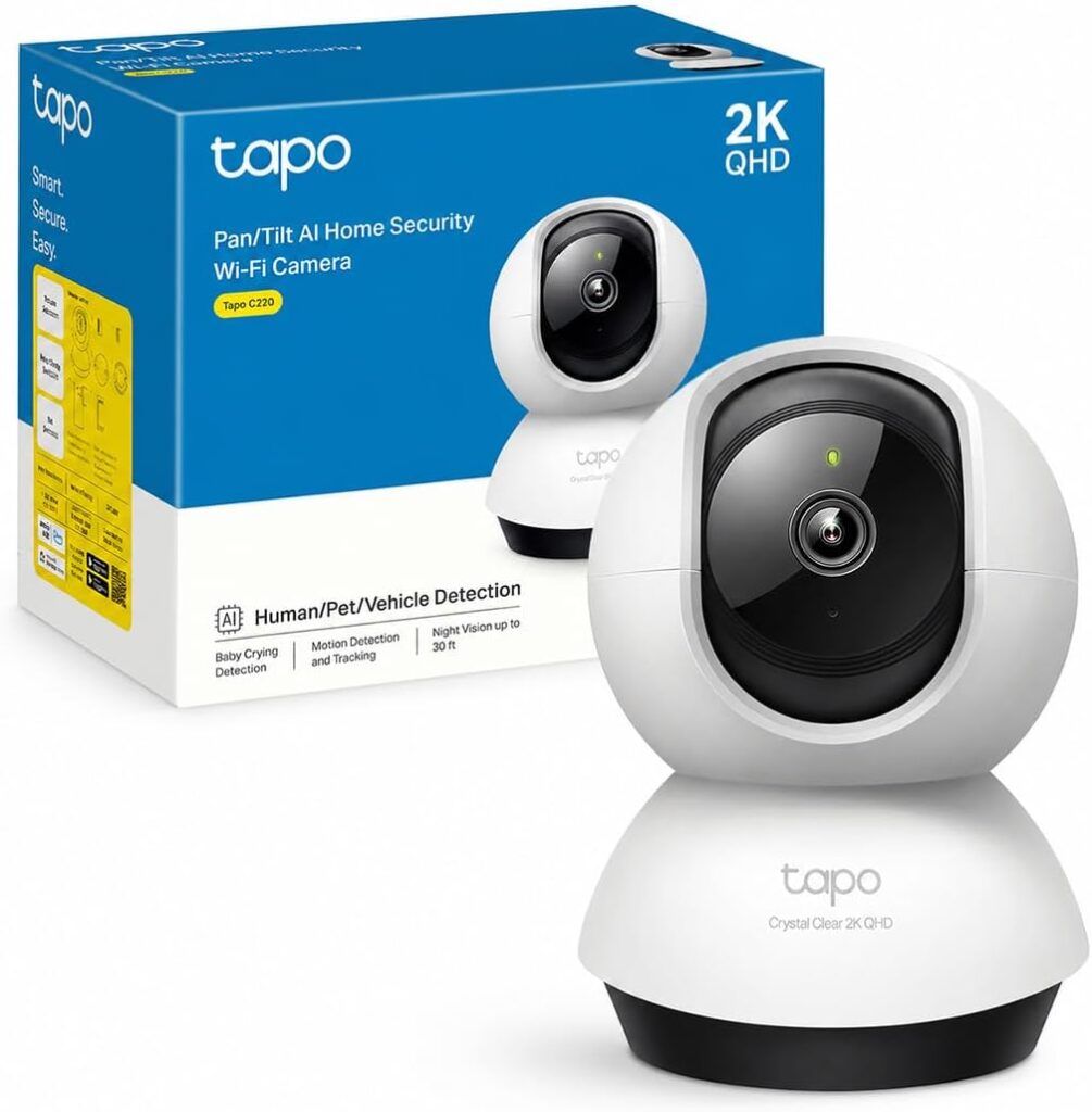 Lancement de la caméra Tapo 2K+ WiFi 360° : surveillance intérieure améliorée avec vision nocturne.