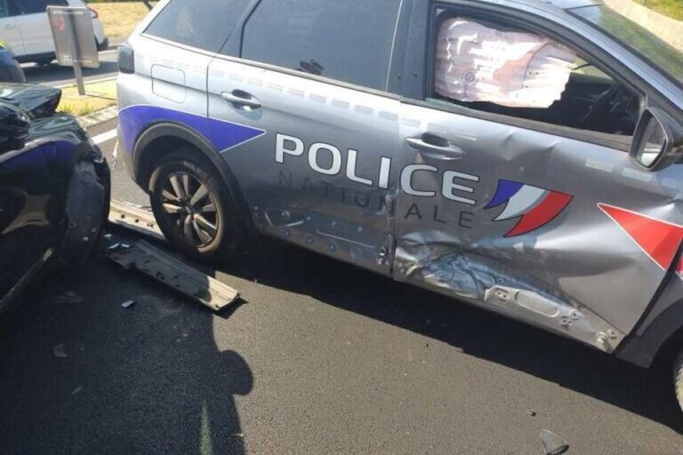 Fuite de 25 km : un conducteur percute une voiture de police après un contrôle manqué.