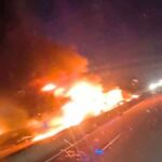 A13 fermée après incendie d’un poids lourd, embouteillages importants signalés.