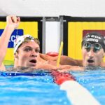 Léon Marchand remporte le titre de champion d’Europe du 200 mètres papillon à Toulouse.