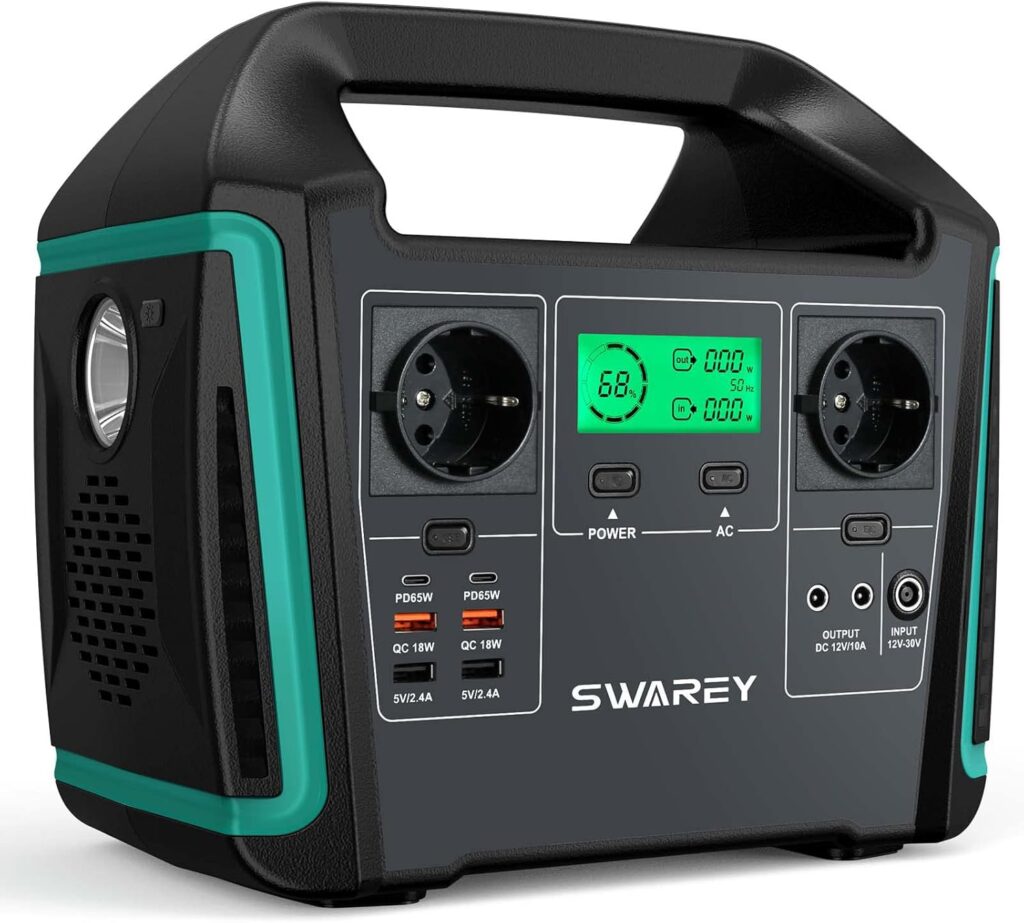 Générateur électrique portable de 1000W avec sortie super silencieuse et multiples ports.