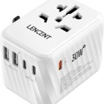 LENCENT présente un adaptateur de voyage universel 30 W avec 3 USB-C et 2 USB-A.