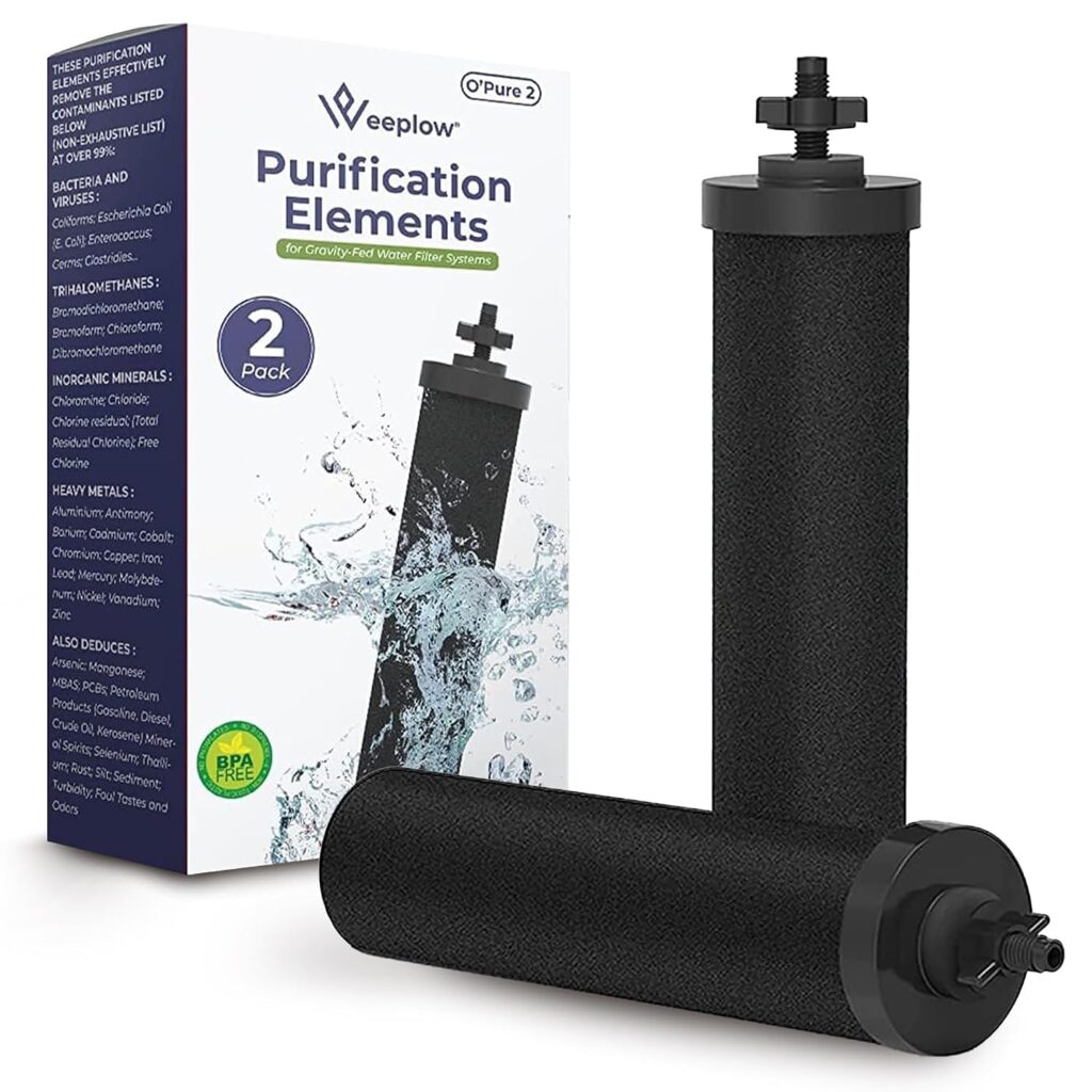Weeplow O’Pure 2 Pack de filtres à eau réduit les contaminants de 99,99 % pour systèmes compatibles.
