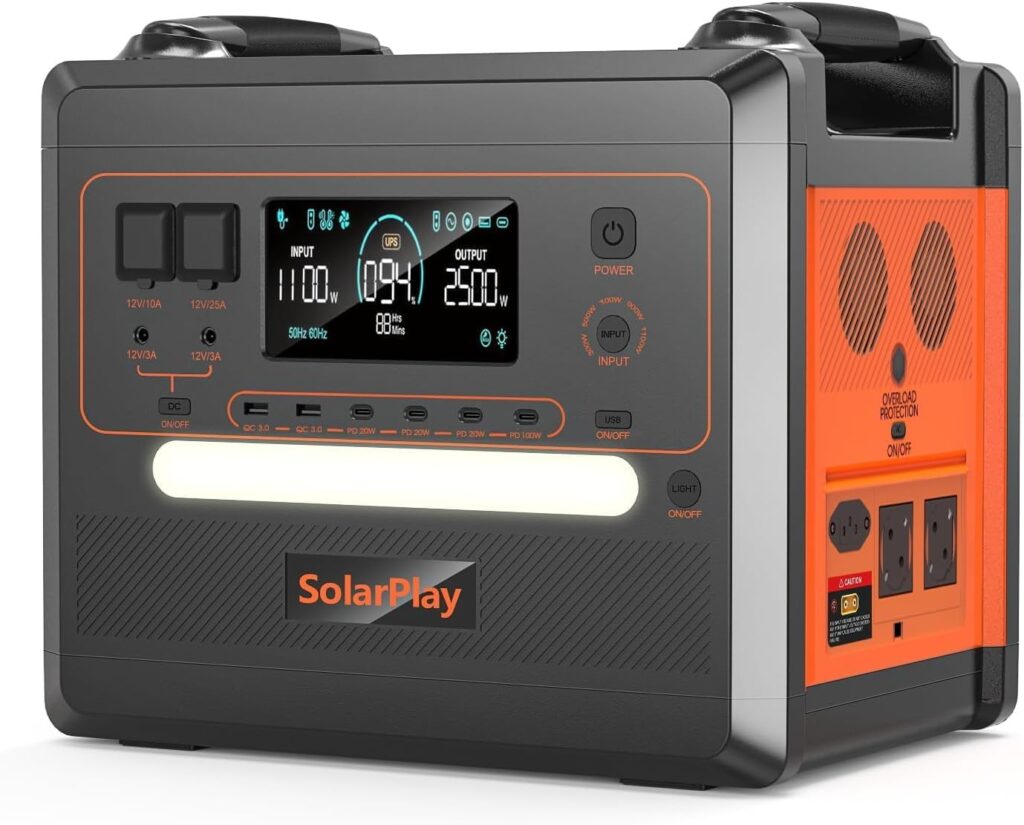 Station d’alimentation SolarPlay Portable de 2304Wh : option pour camping et secours à domicile.