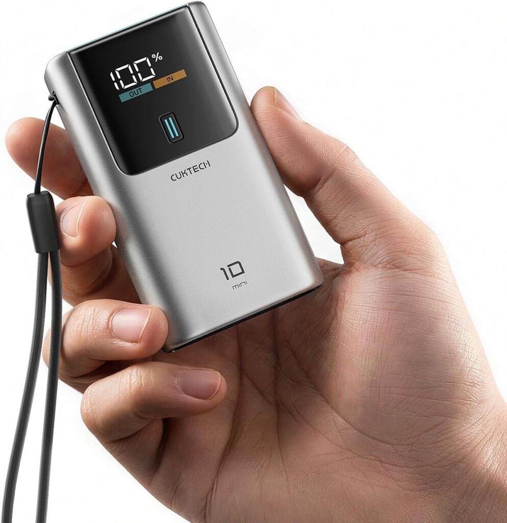 CUKTECH 10 Mini 55W 10000mAh Batterie Externe Avec Écran LED et Câble, Trois Ports