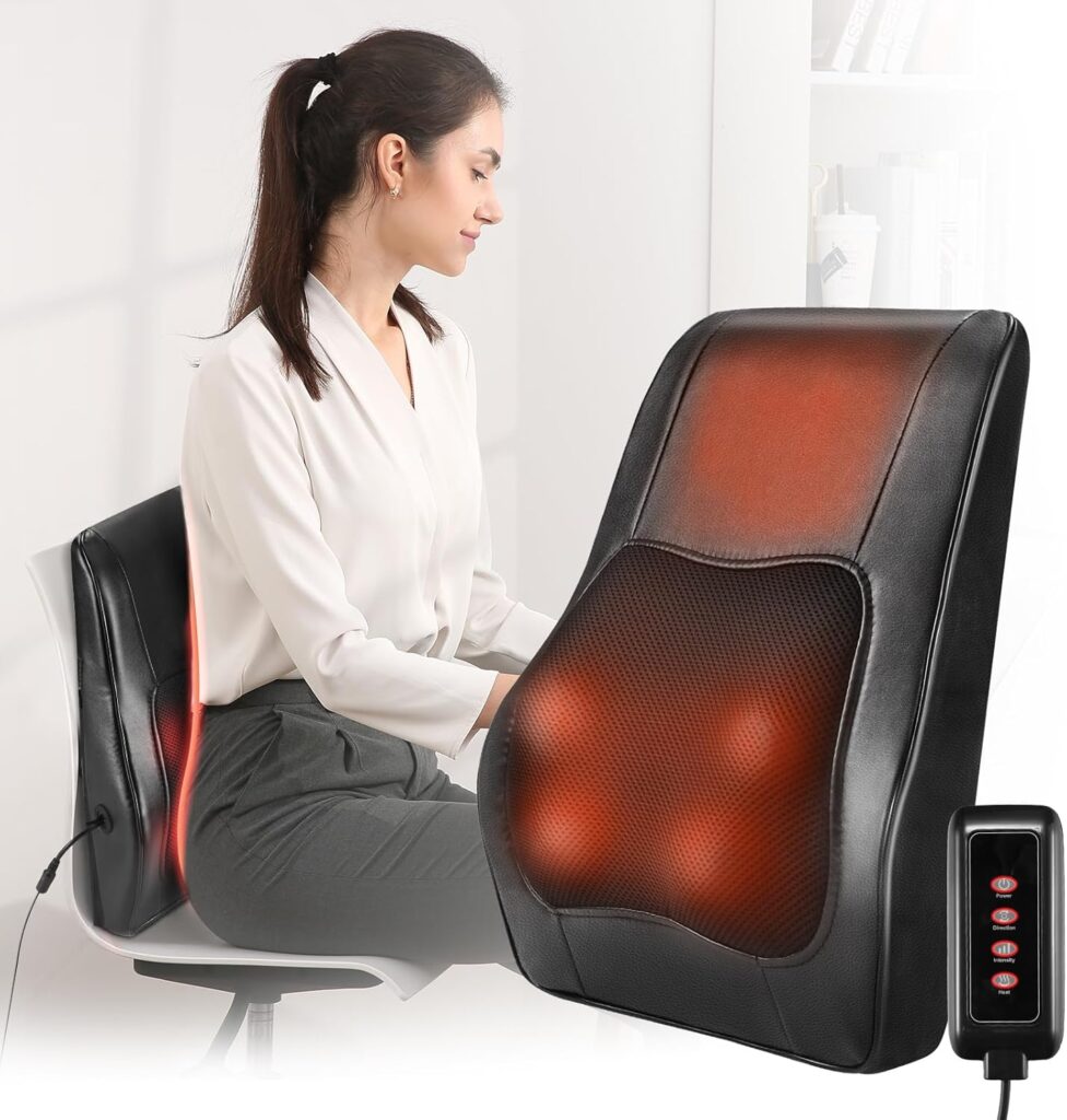 Careboda Shiatsu Massager : coussin de massage électrique avec chaleur et 8 nœuds adjustables