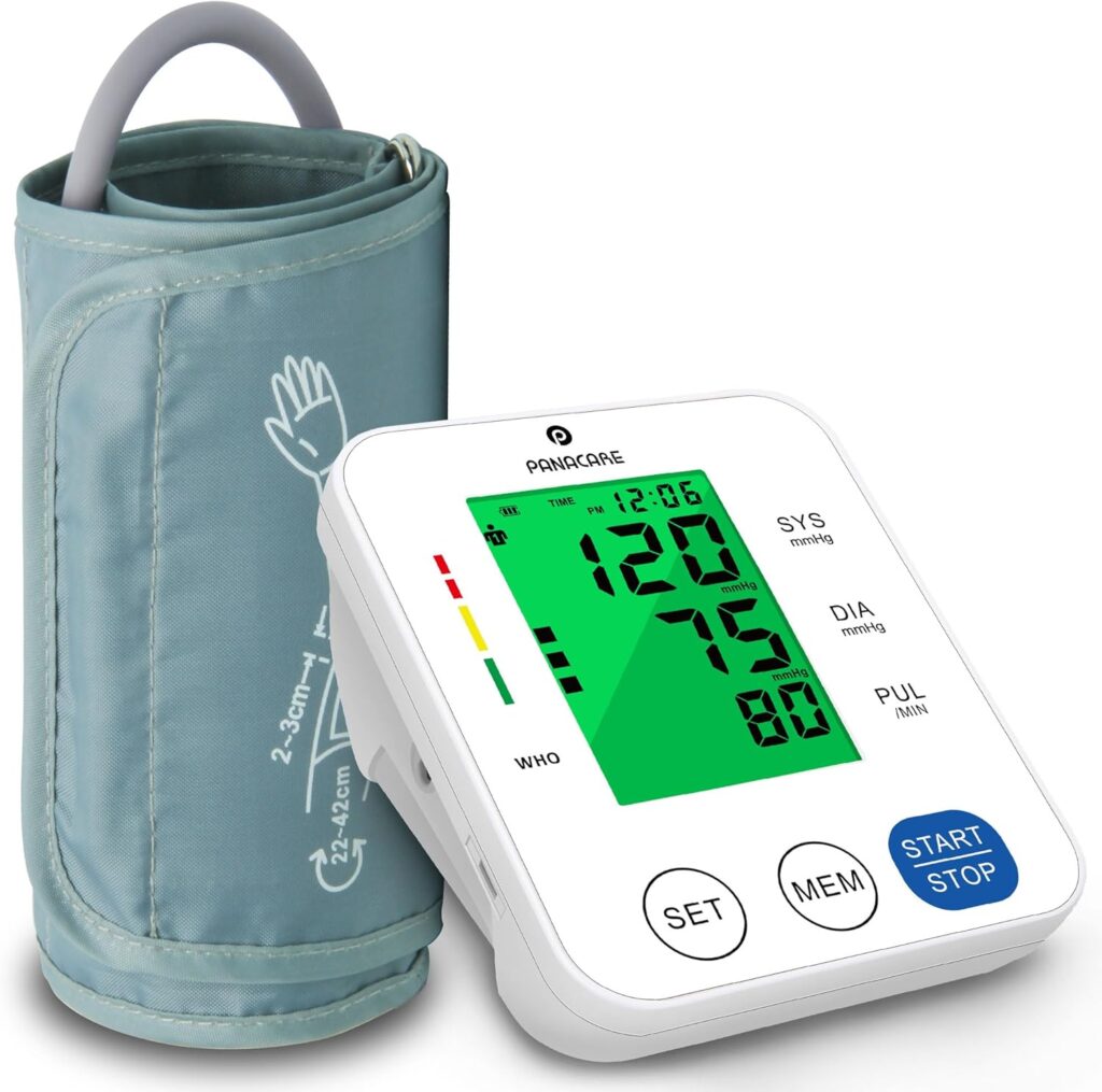 Moniteur de pression artérielle automatique avec écran rétroéclairé pour un usage domestique, capacité de mémoire de 2 utilisateurs.