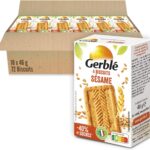 GERBLÉ lance des biscuits au sésame goût toasté, réduits en sucres et sans huile de palme.