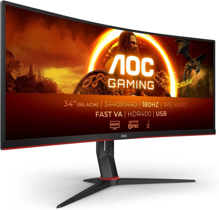 AOC Gaming lance son moniteur incurvé CU34G2XPD/BK avec résolution 3440 x 1440 et taux de rafraîchissement de 180 Hz