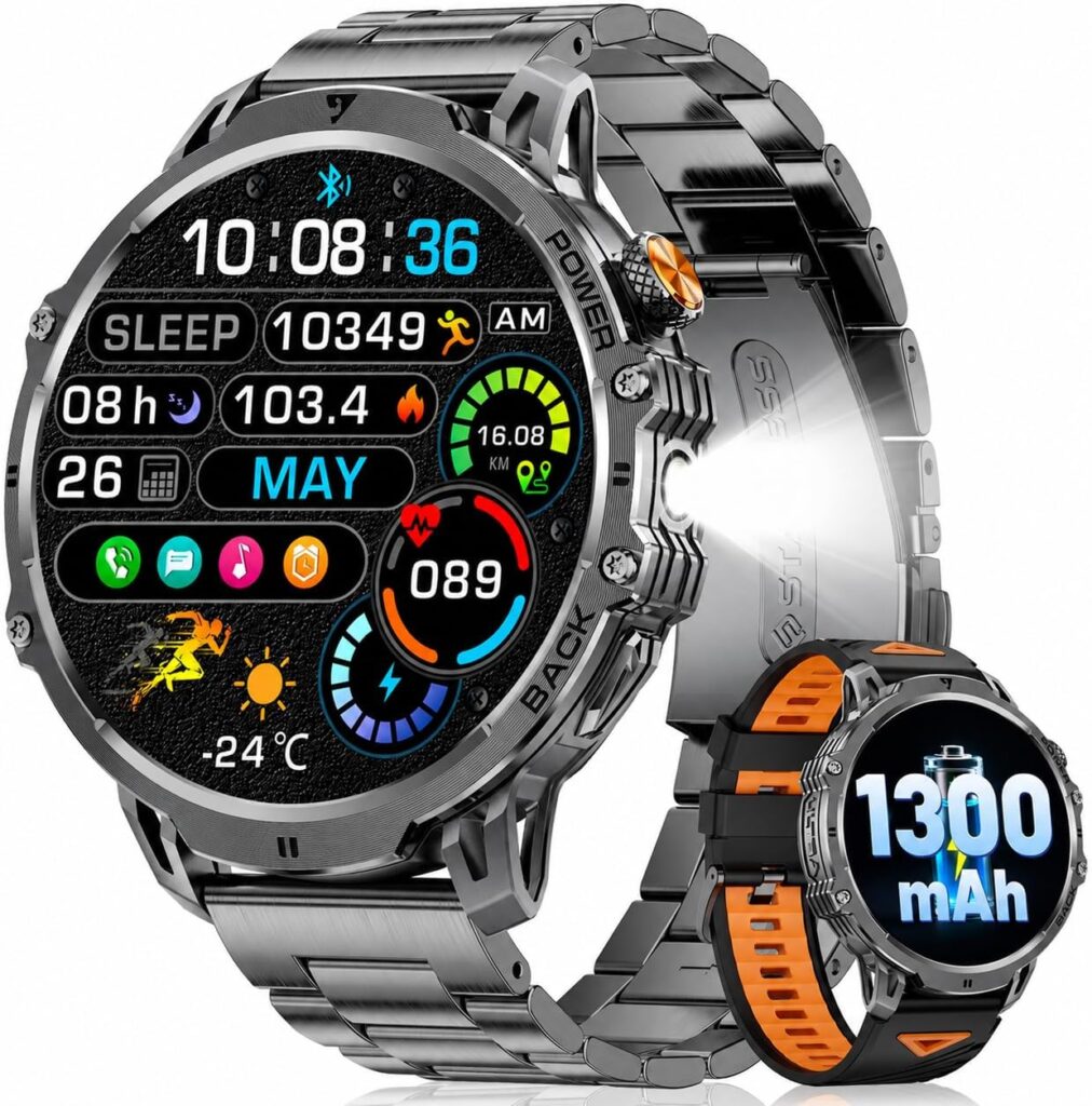 LIGE Men’s Smart Watch : écran HD de 1,85 pouce, 110+ modes sportifs et étanchéité IP68