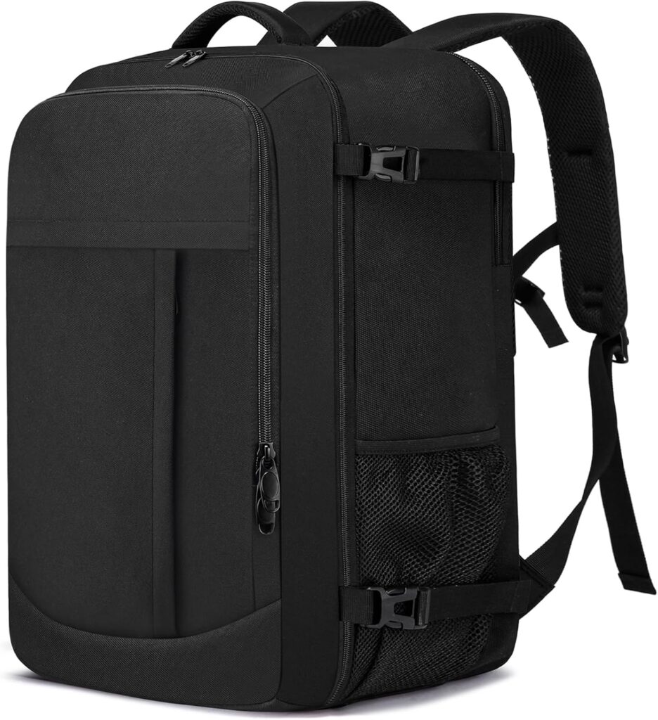 Sac à dos de cabine 55 x 40 x 20 cm pour ordinateurs portables de 18,4 pouces, noir, 44L.
