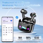 Casque de traduction AI avec 7 modes, réduction de bruit, étanchéité IPX7 et autonomie de 48H.