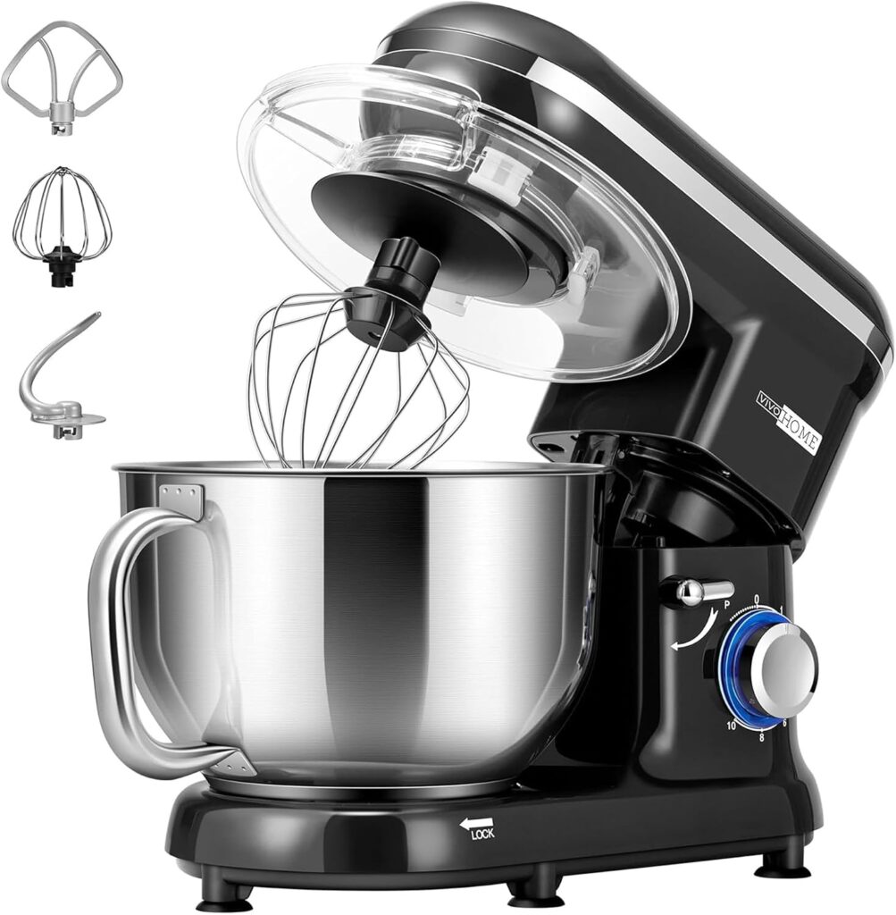 VIVOHOME lance un robot pâtissier de 5,7 L avec 10 vitesses et bol en acier inoxydable.