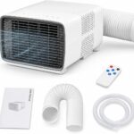 Climatiseur mobile pour chambre et bureau : 900W, 280W consommation, 45dB silencieux, télécommande.