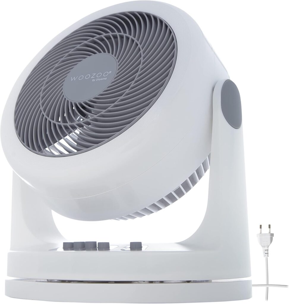 Iris Ohyama lance le ventilateur de bureau Woozoo Quiet avec oscillation, 34W, blanc.