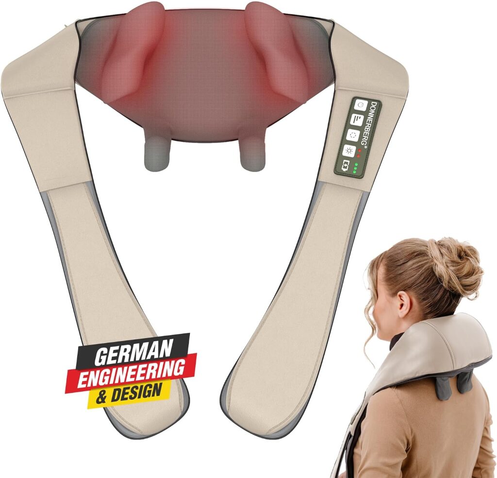 Masseur rechargeable pour cou : dispositif bionique et chauffant pour soulagement des tensions cervicales.