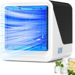 Climatiseur mobile 4 en 1 avec ventilateur et lumière LED pour usage personnel et professionnel
