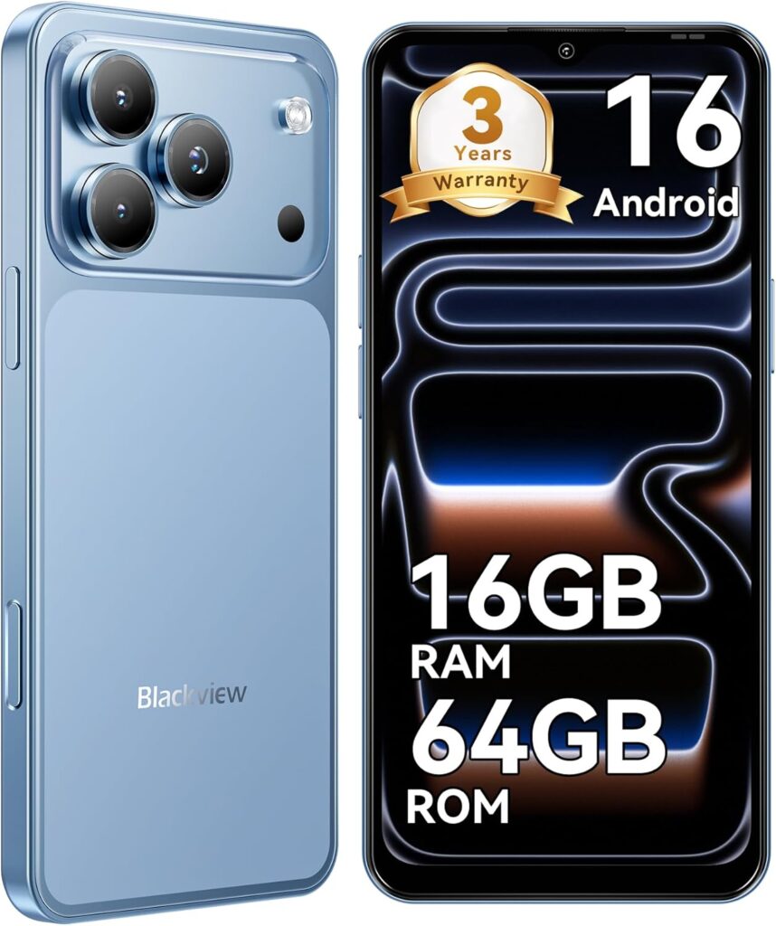 Blackview Wave 7C : Smartphone Android 16 Go, 64 Go/Ram, 32MP, 5000mAh, IP54, Dual SIM