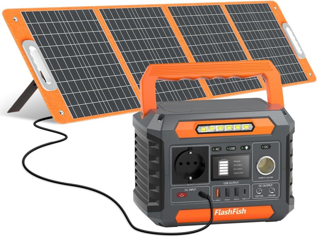 FlashFish 144.3Wh Portable Power Station et panneau solaire de 100W pour le camping et les voyages