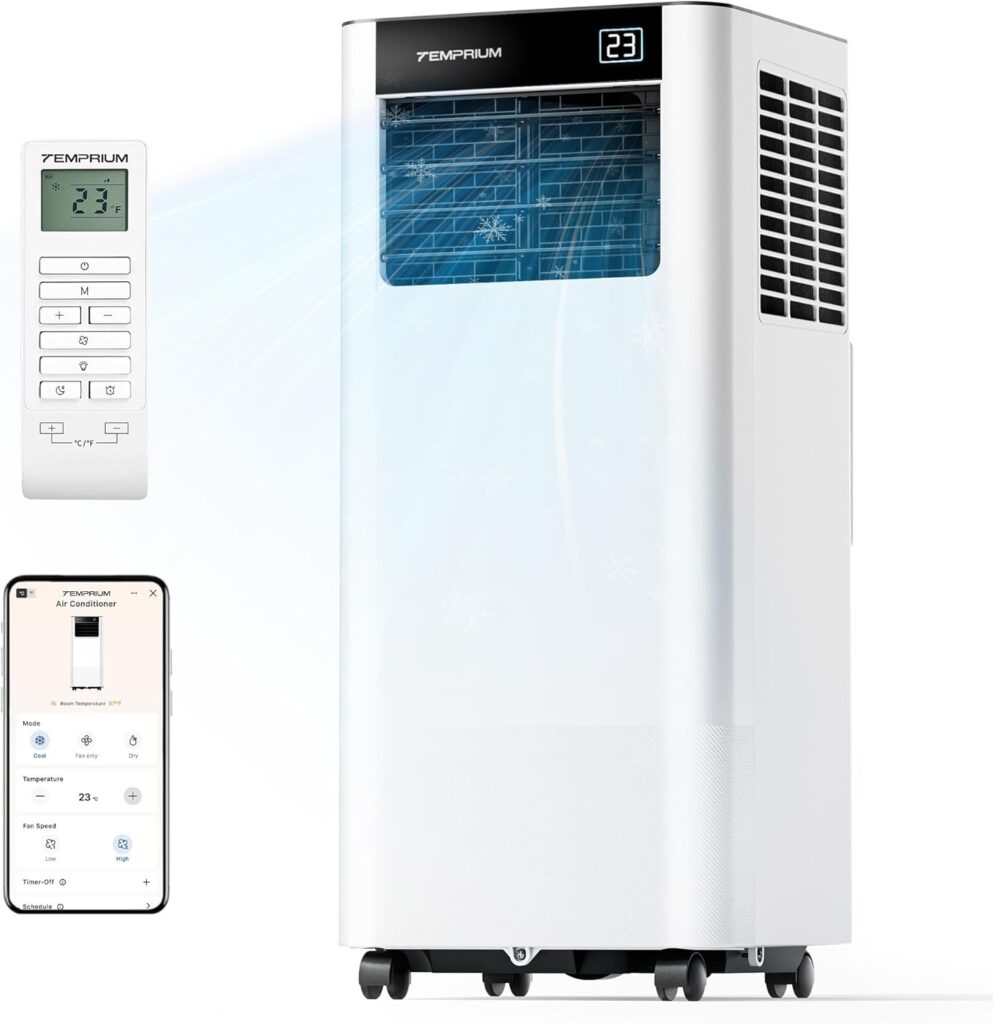 Air Conditionné Portable 7000 BTU avec Contrôle App et Kit de Fenêtre Inclus