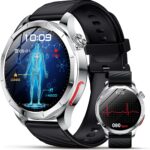 Nouveau smart watch pour hommes avec ECG, débit cardiaque et fonction SOS, compatible Android/iOS.