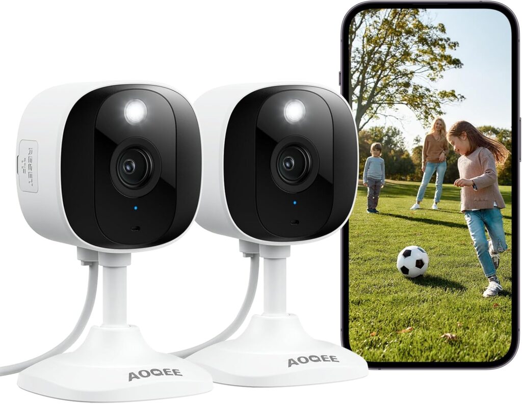 AOQEE 2K : Caméra de surveillance extérieure avec détection humaine et vision nocturne couleur.