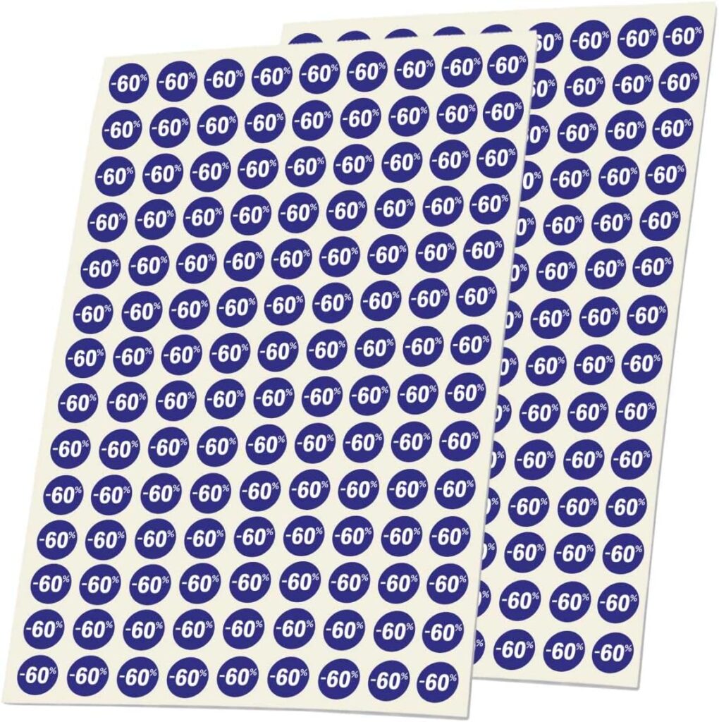 Vente de 252 étiquettes adhésives rondes de 1 cm en bleu foncé à -60 % pour divers produits
