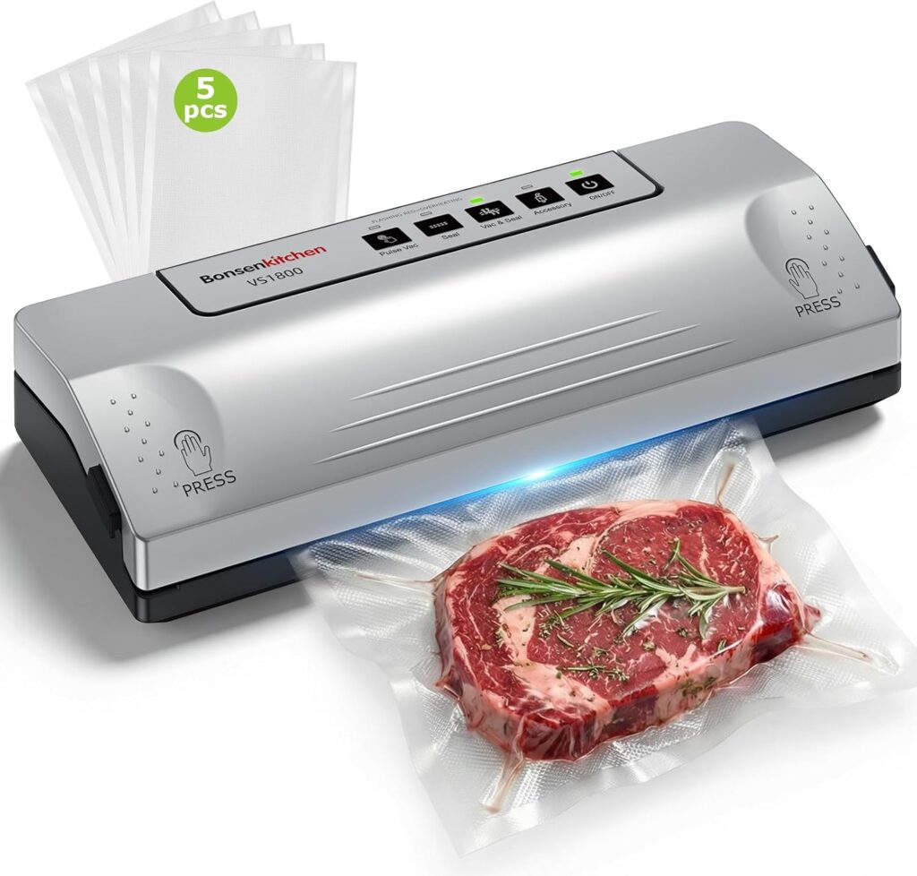 Bonsenkitchen VS1800 : scellant sous vide de 30 cm avec 4 modes et protection contre la surchauffe