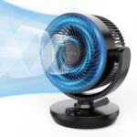 Ventilateur de table silencieux DR.PREPARE de 8 pouces avec oscillation de 70° et trois vitesses.
