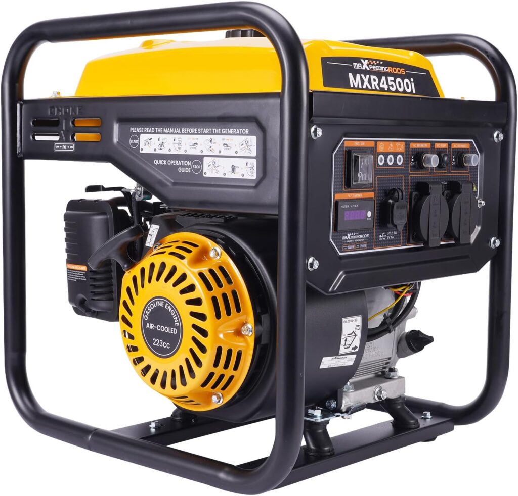 MaXpeedingrods présente un générateur électrique portable de 3500W pour camping et chantiers.
