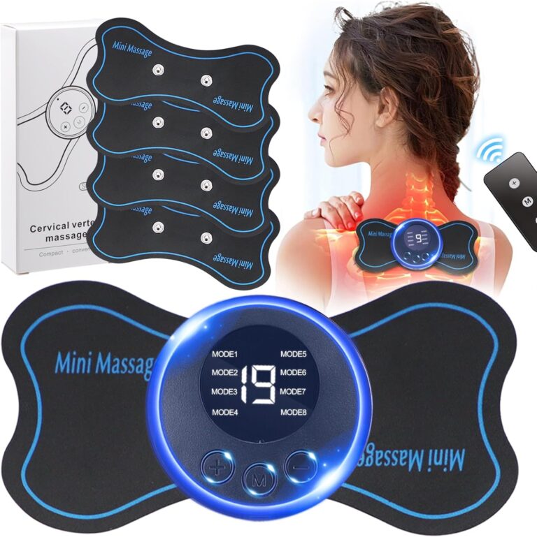 Dispositif électrique de massage pour le corps et le cou avec 6 pads pour soulager les douleurs musculaires.
