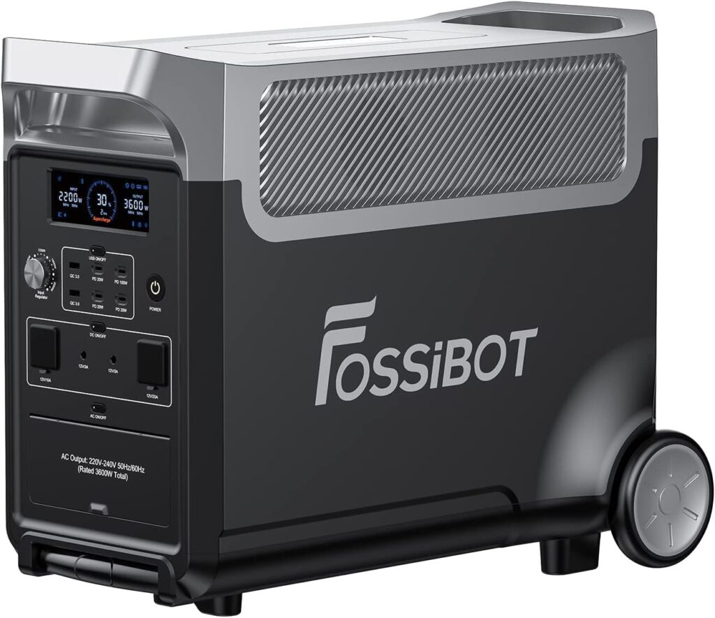 FOSSiBOT F3600 Pro : générateur solaire portable de 3840Wh avec trois sorties AC.