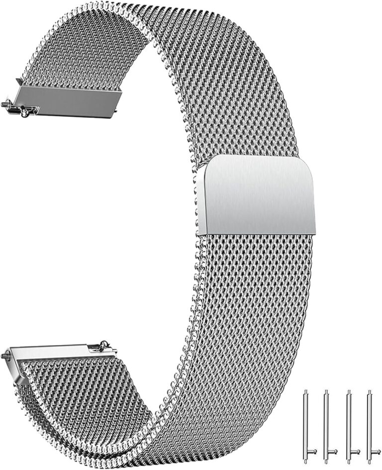 Bracelet en acier inoxydable magnétique ajustable, compatible avec montres connectées 14mm à 24mm