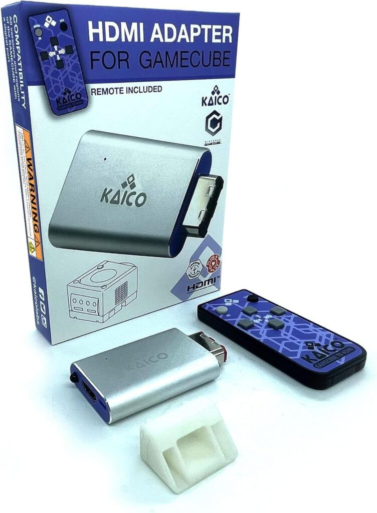 Adaptateur HDMI Kaico pour Nintendo GameCube DOL-001 : utilisation de GCVideo avec sortie numérique pure.