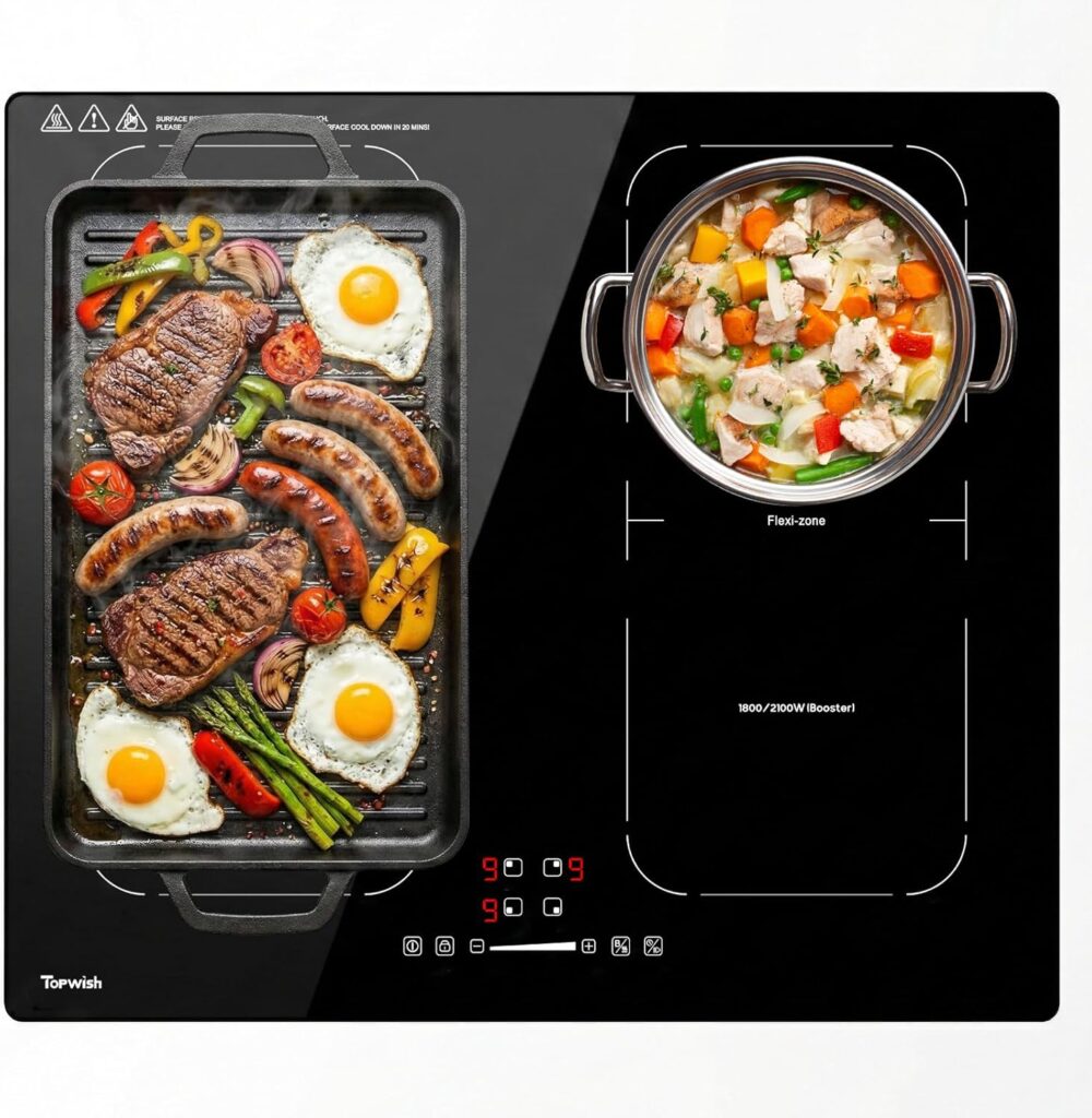 Topwish lance une table de cuisson à induction de 4 foyers dotée de zones flexibles et de sécurité enfant.