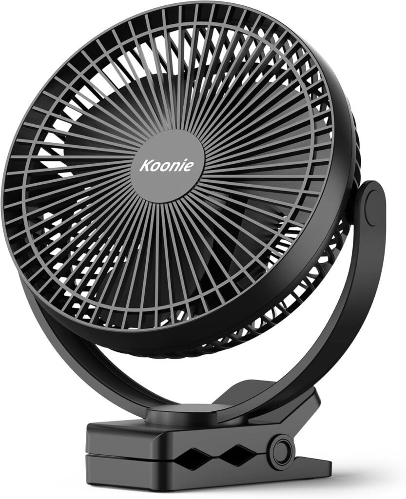 Koonie Clip Fan de 10000mAh : Ventilateur portable USB rechargeable de 20 cm en France.
