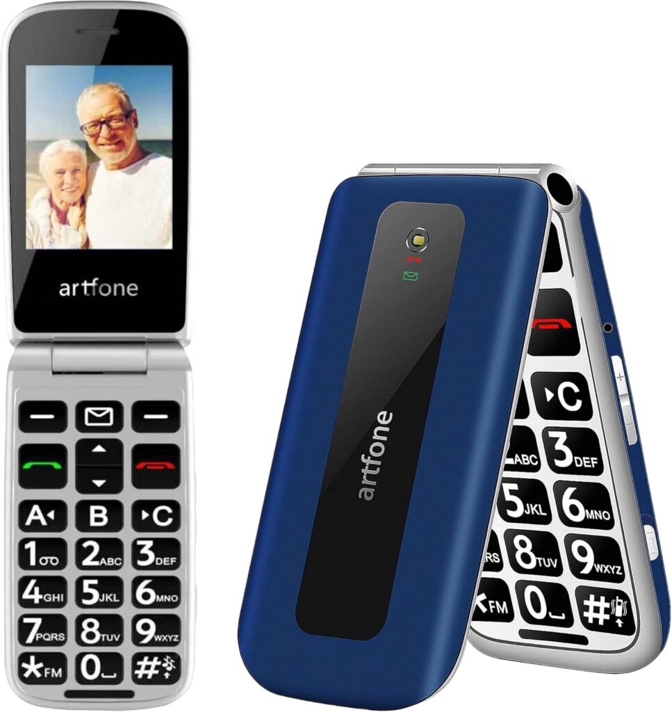 Artfone F20 : Téléphone mobile senior avec boutons larges et fonction SOS, écran de 4″
