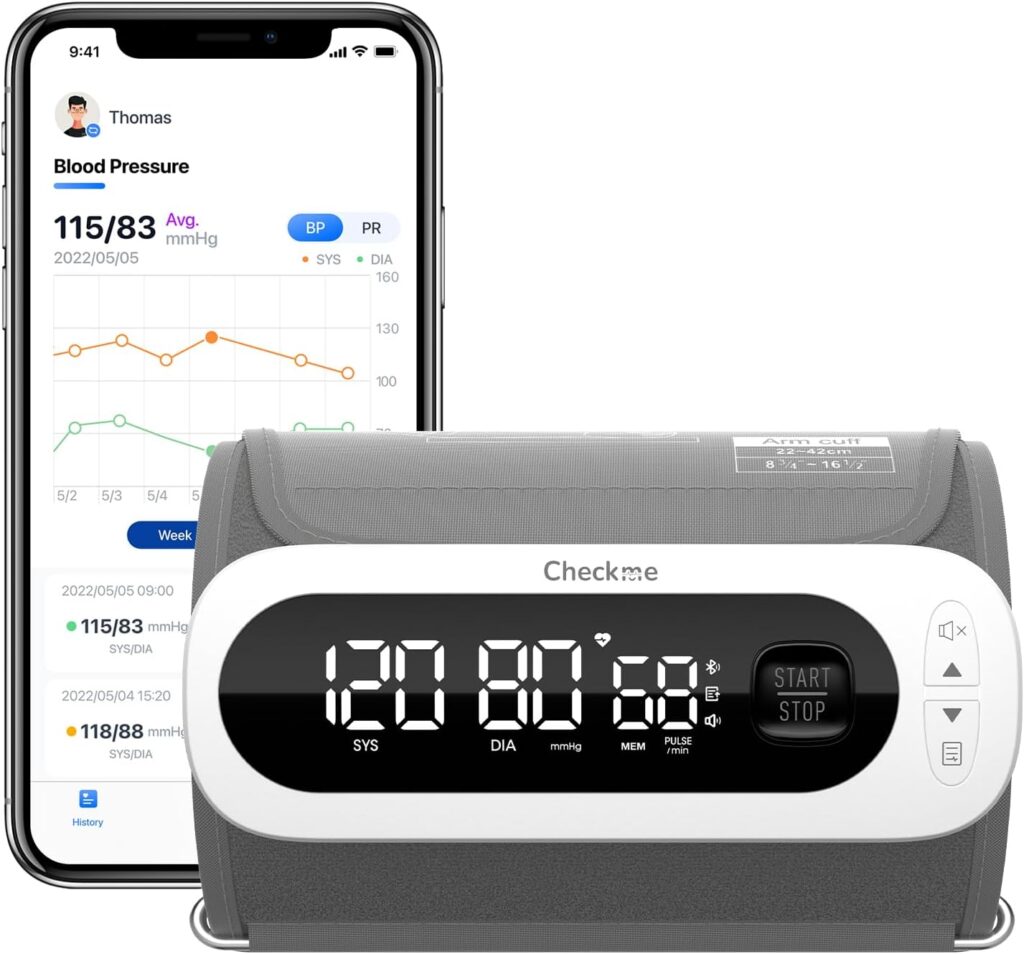 CheckMe BP2A Nexus : Moniteur de tension artérielle sans fil avec fonction vocale et application mobile