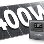 Générateur électrique portable AFERIY 2400W et panneau solaire de 400W pour le camping.